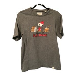 LL Bean Snoopy Maine-ah T-shirt Mens Size S